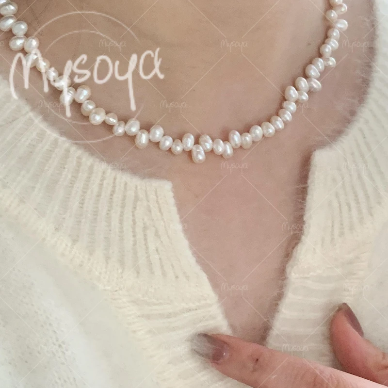 

Ожерелье MYSOYA из белого пресноводного жемчуга 4-5 мм, идеально подходит в качестве подарка на День рождения/Годовщину/Свадьбу/День матери/День отца A0853