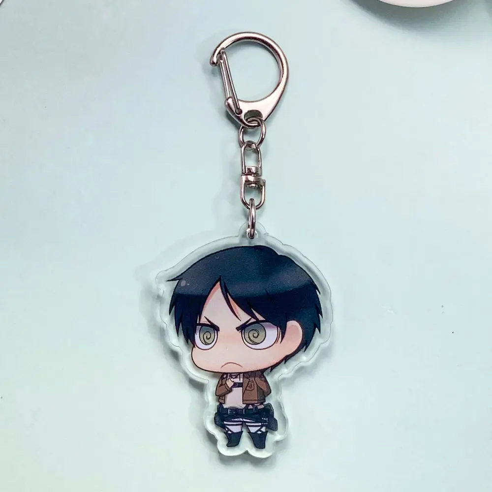 1/11Pcs Anime Figures Attack on Titan Acrylic Keychain Accessories Cute Bag Charm Keyring Funny Backpack Pendant Decoration Gift