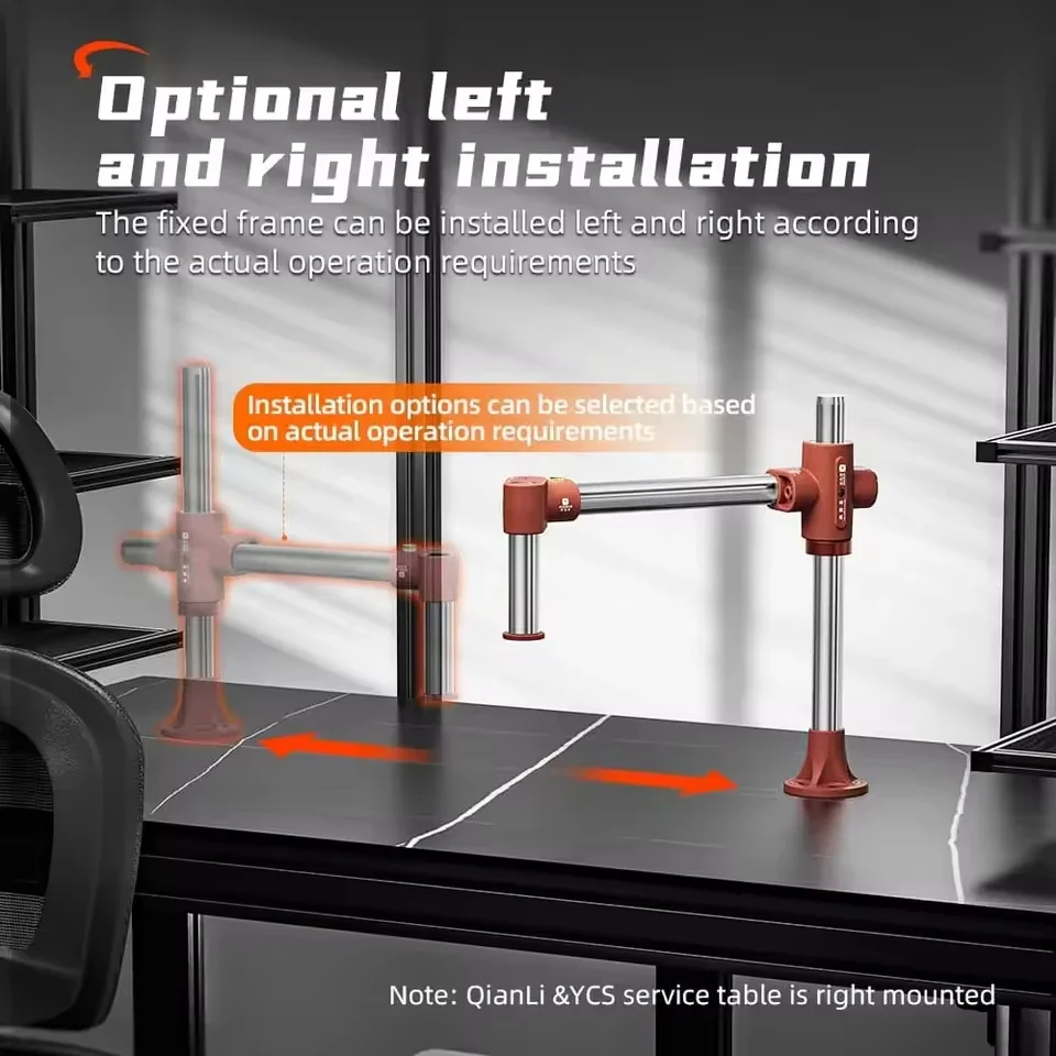 YCS Microscope Dragon Arm Bracket Metal Universal Telescopic Folding 360 Fixed Lifting Maintenance Inspection Bracket Tool