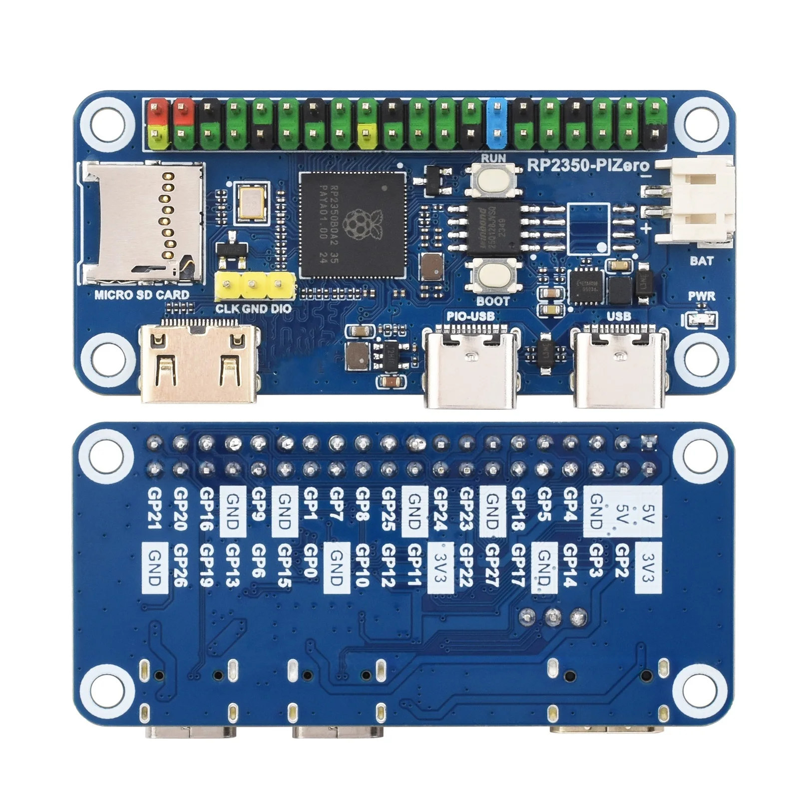 

Плата разработки RP2350-PiZero Встроенный микроконтроллер RP2350B Интерфейс DVI/PIO-USB