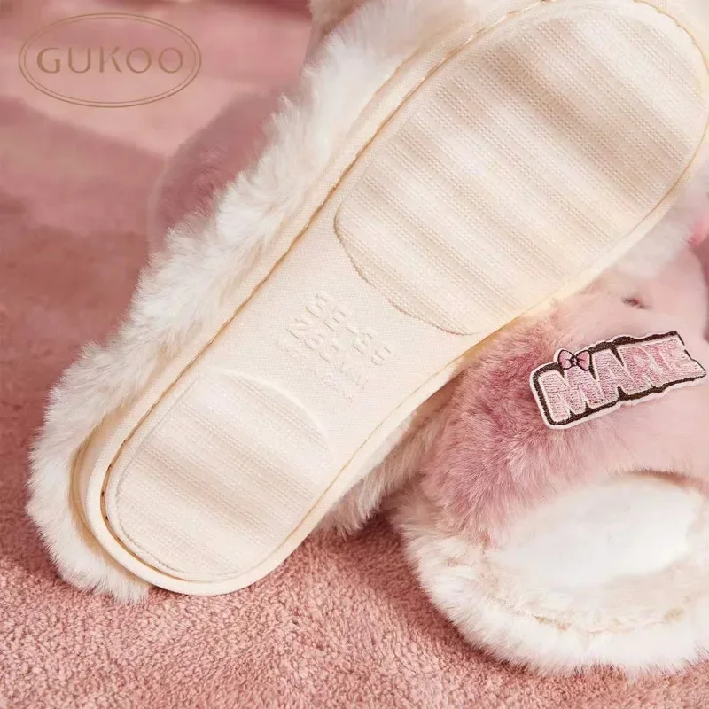 Disney Marie Cartoon Cute Winter Home Slippers Girly Heart Sweet Princess Style Fashion Versatile Non-Slip Warm Cotton Shoes