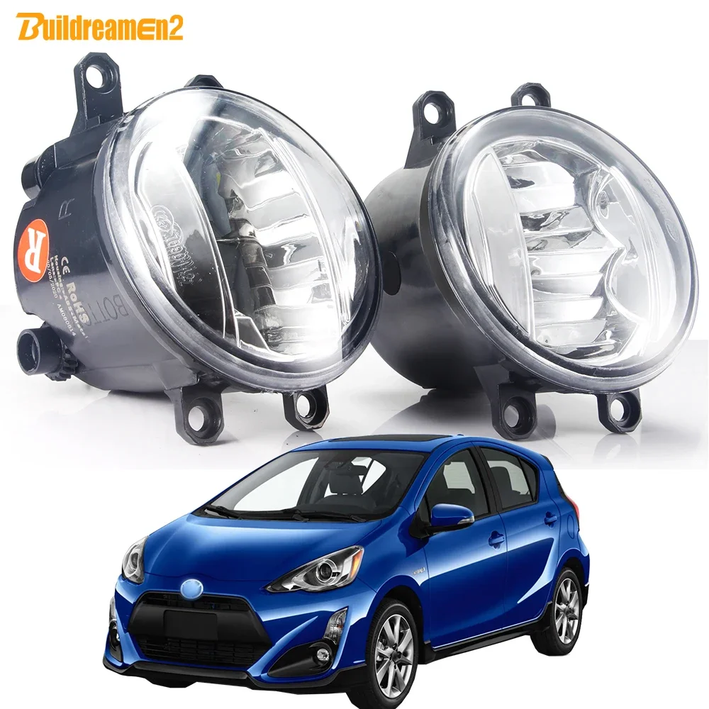 

2 х 30 Вт светодиодные противотуманные фары в сборе для Toyota Prius C 2014 2015 2016 2017 2018 2019 передний бампер автомобиля противотуманные фары дальнего света DRL H11