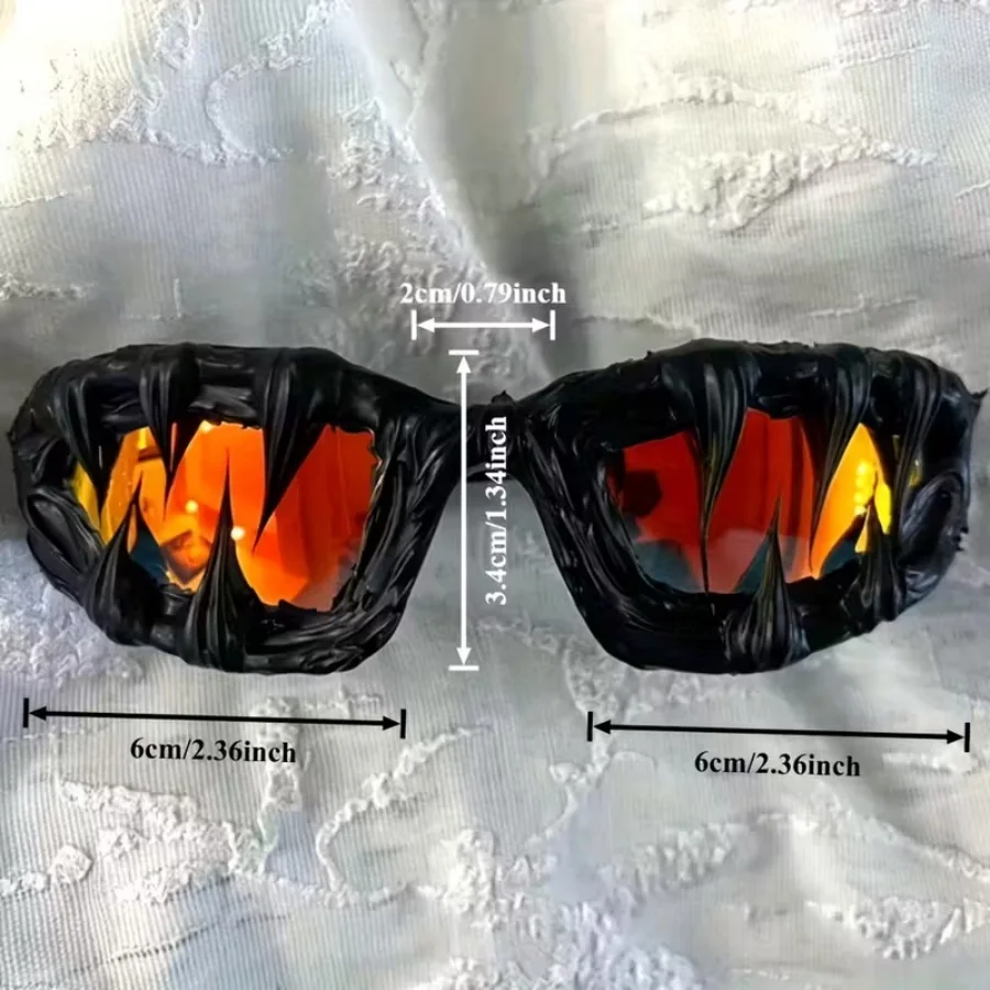 แว่นตาทรงเขาปีศาจสไตล์ดาร์ก โกธิค พังก์ สำหรับแต่งกายฮาโลวีน  อุปกรณ์เสริมสำหรับงานปาร์ตี้สุดเท่ สำหรับผู้ชายและผู้หญิง