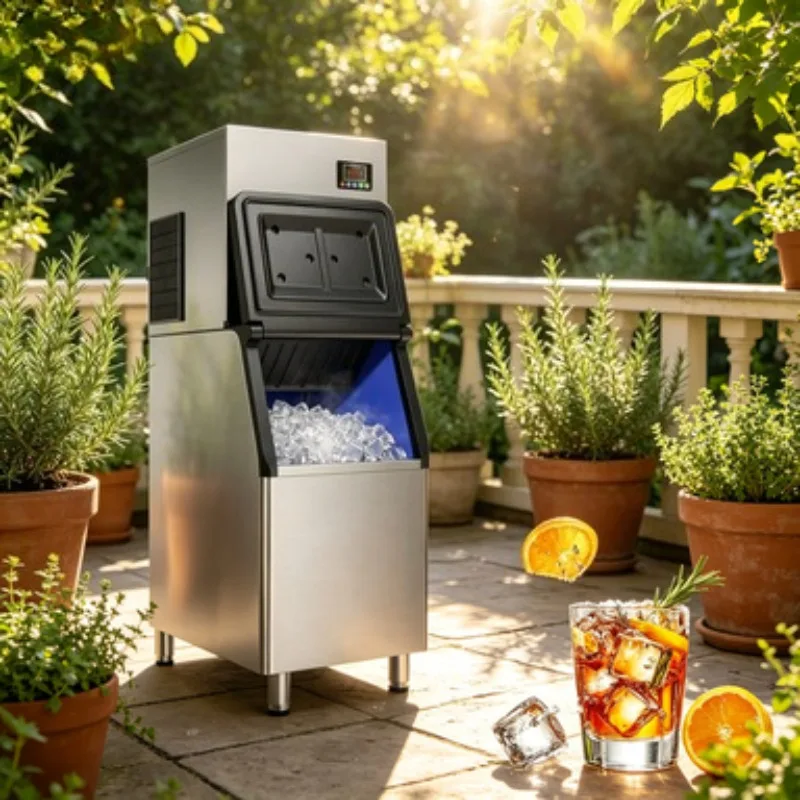 750kg/24H Commercial Ice Cube Machine Stainless Steel Maker for Supermarket Restaurant Bar Catering Sale