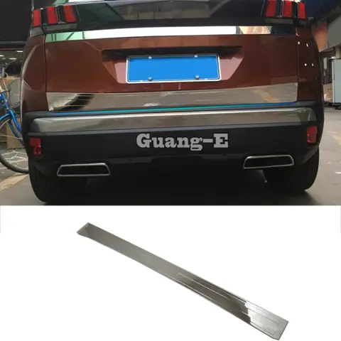 Car Steel Rear Door License Tailgate Bumper Frame Plate Trim Trunk For Peugeot 4008 3008 GT 3008GT 2016 2017 2018 2019 2020