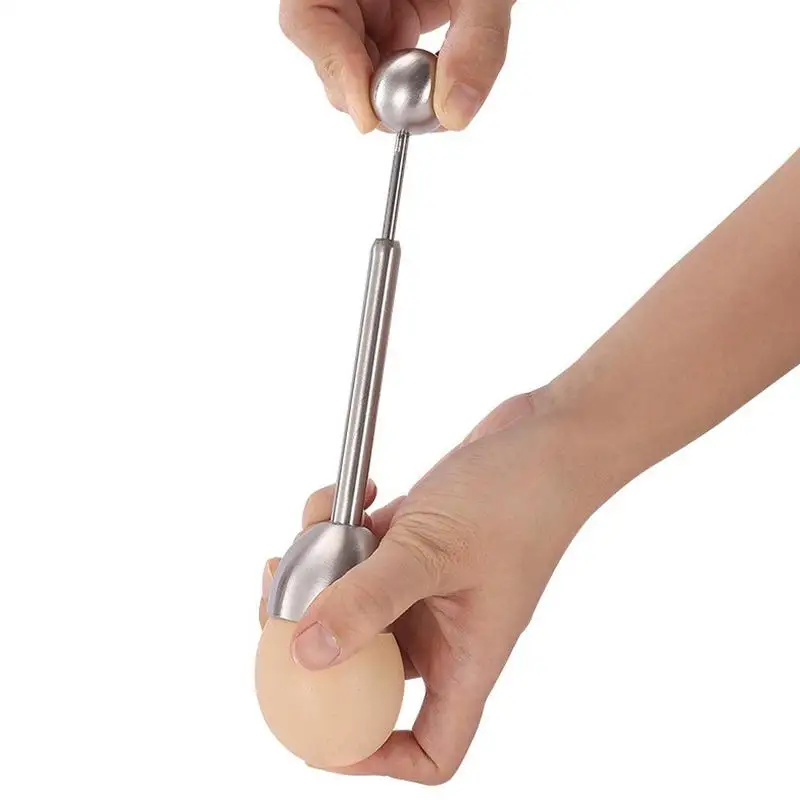 Boiled Egg Topper Shell Top Cutter Kitchen Gadgets Egg Tools Raw Egg Cracker Separator Stainless Steel Egg Knocker Opener