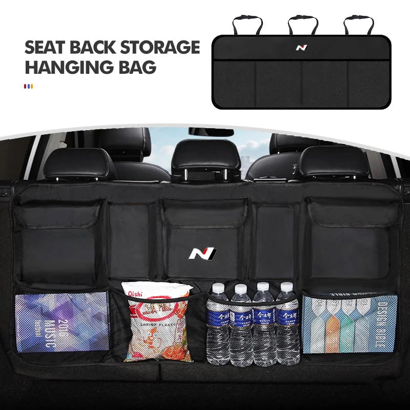Bolsa de almacenamiento con suspensión para maletero de coche, organizador de respaldo de asiento Oxford para Hyundai N Nline Tucson Kona Sonata Veloster i20 i30