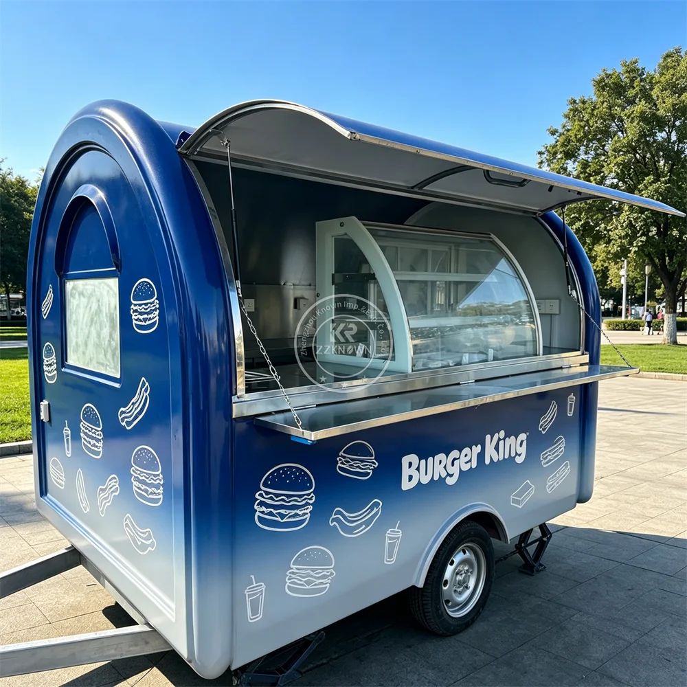 

Concession Trailer Food Truck BBQ Hamburger Ice Cream Cart Street Coffee Kiosk Mobile Fast Food Trailer Truck With Full Kitchen