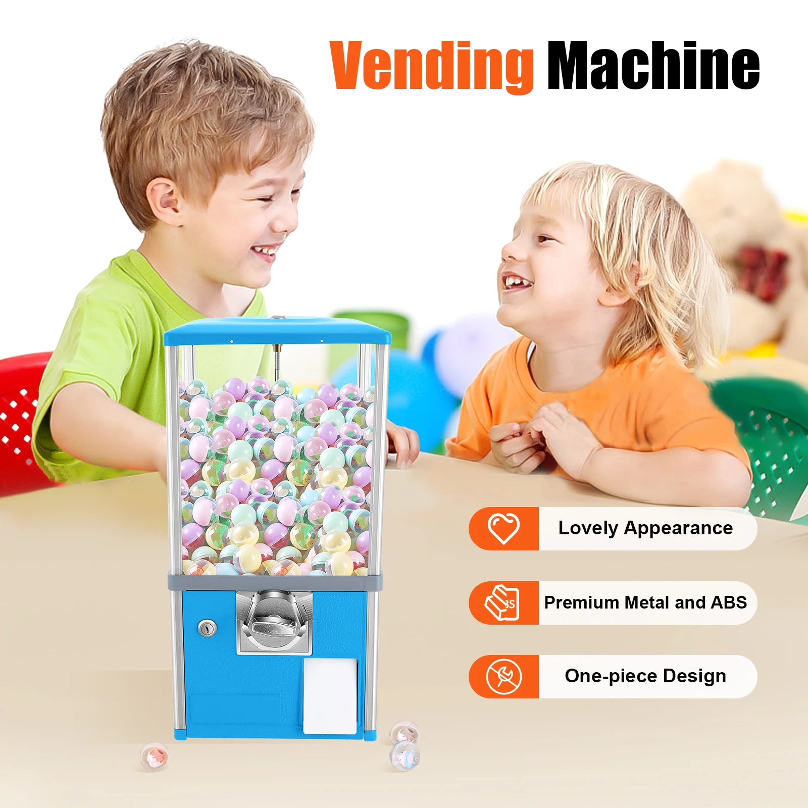 Automatic Vending Machine, For Kids' Capsule Toys&twister Balls, 200 Capsule Capacity, Safe Security Lock, Fit for 25 Cents