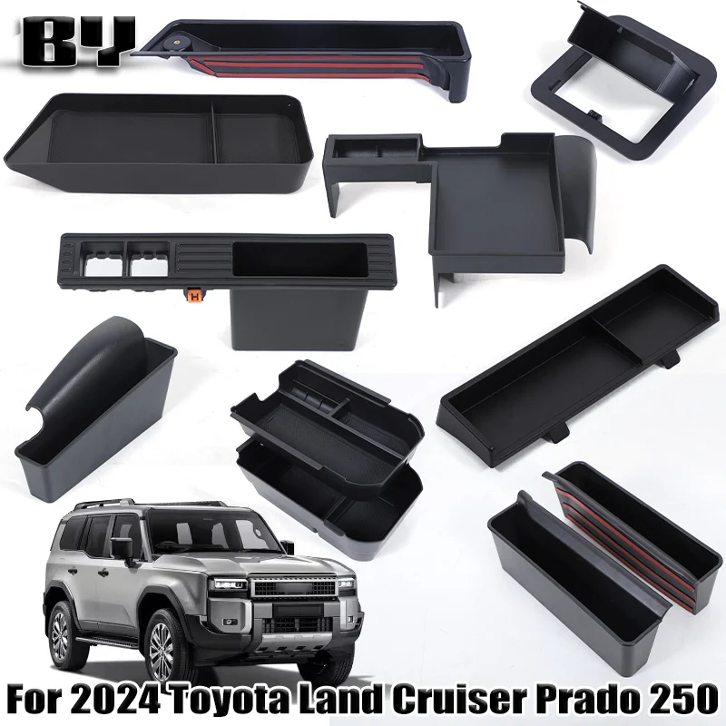 

Dashboard Storage Tray Compatible For 2024 2025 Toyota Land Cruiser Prado 250 Center Console Display Box Hidden Tray ABS