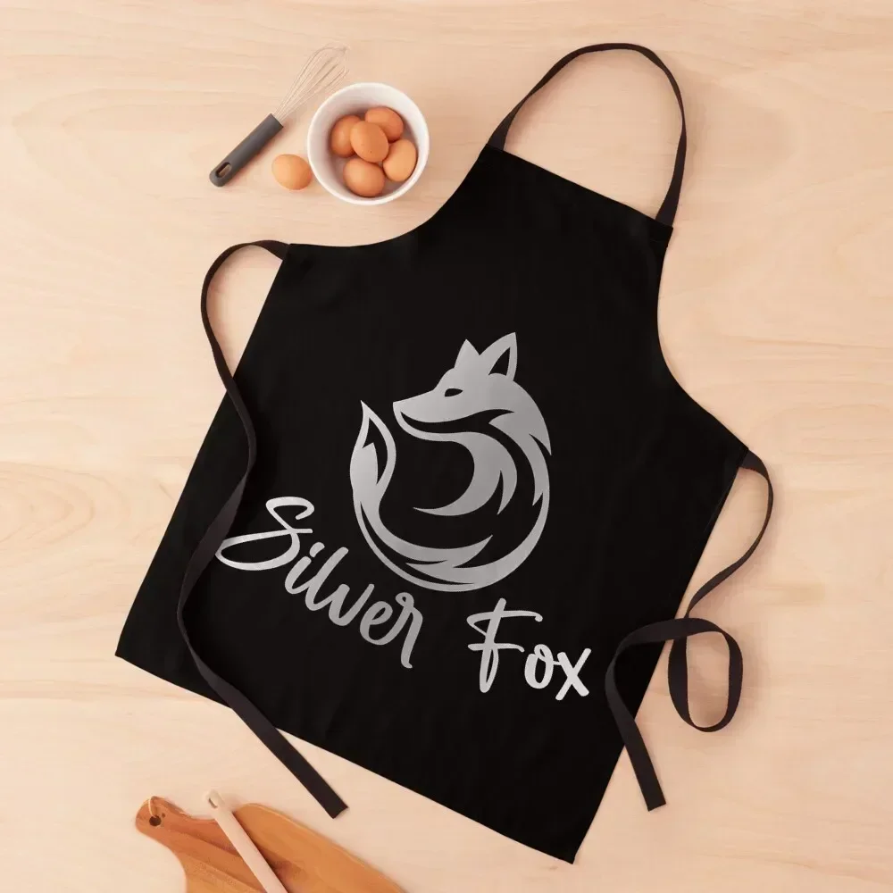Silver Gray Hair Gifts Salt Pepper Grey Headedness Fox Apron work ladies kitchen and home cookings for women Apron
