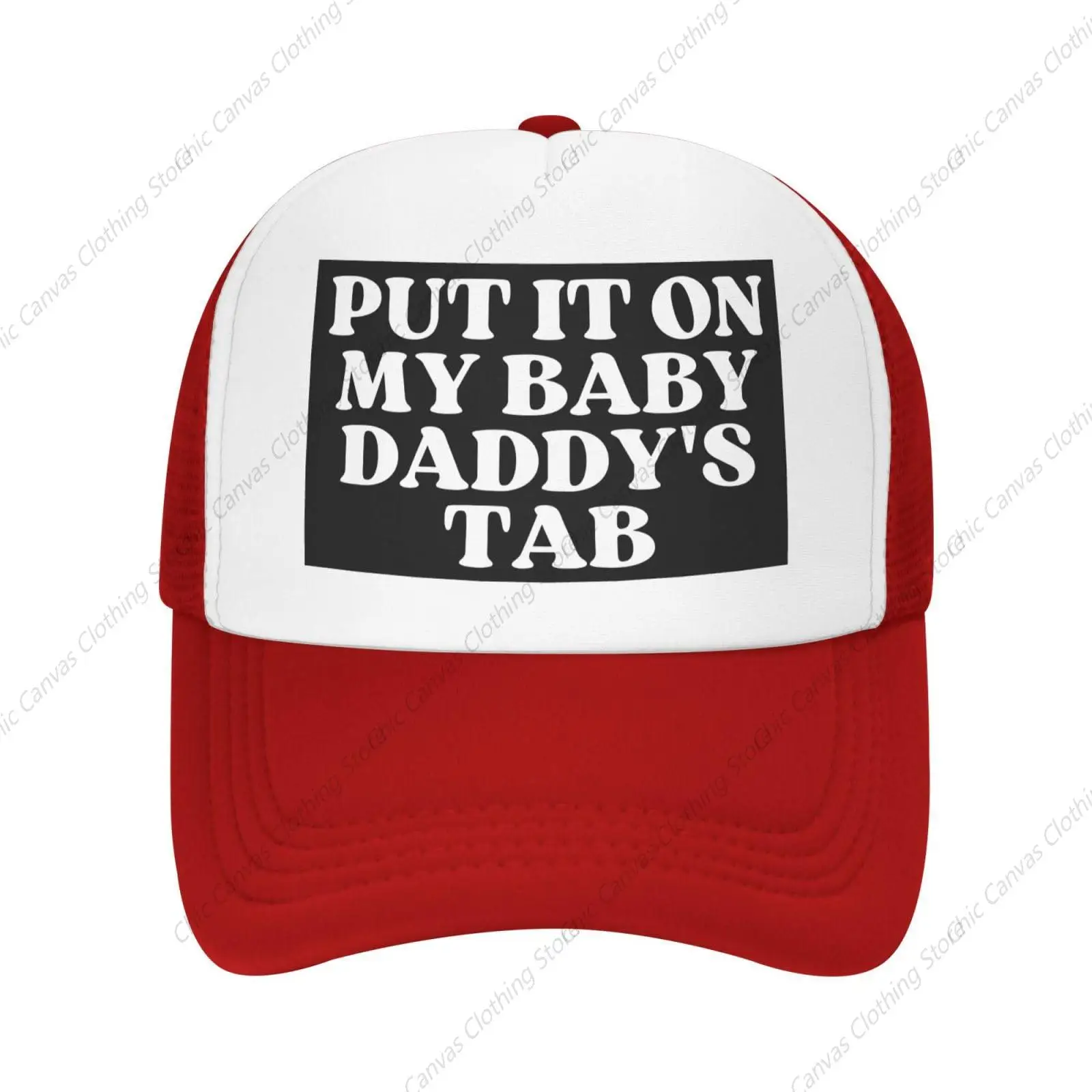 

Put It On My Baby Daddy's Tab Hat Father's Day Valentine's Day Husband Wife Mesh Hat Trucker Hat Dad Cool Fishing Baseball Cap