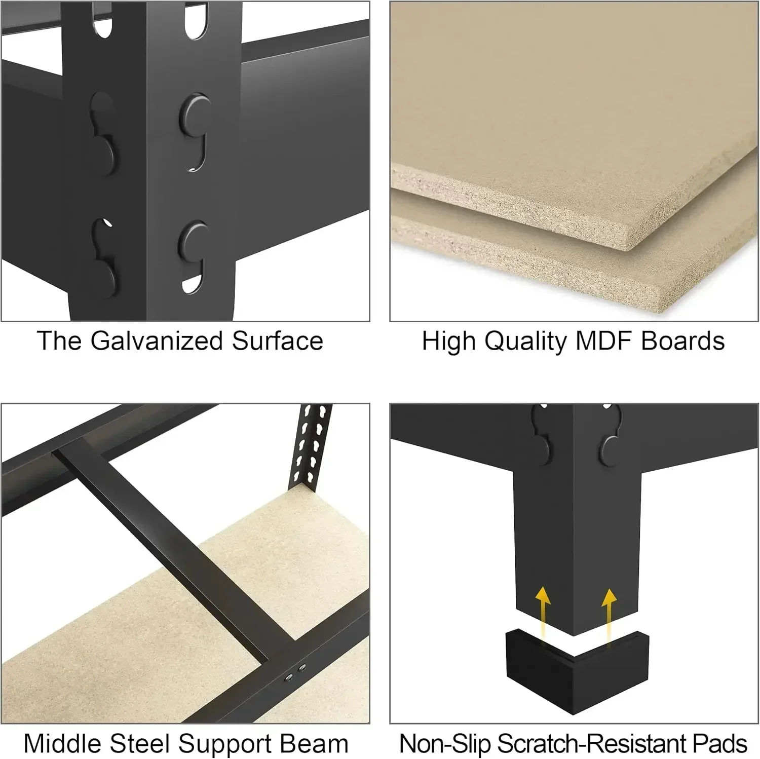 Heavy Duty Storage Shelves Adjustable Garage Storage Shelving, Metal Storage Utility Rack Shelf Unit