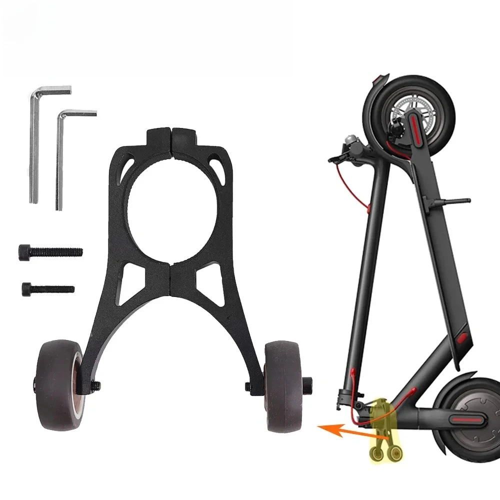 Suporte dobrável para xiaomi m365 1s pro e-scooter, roda pequena auxiliar, carrinho invertido, peças de suporte de armazenamento