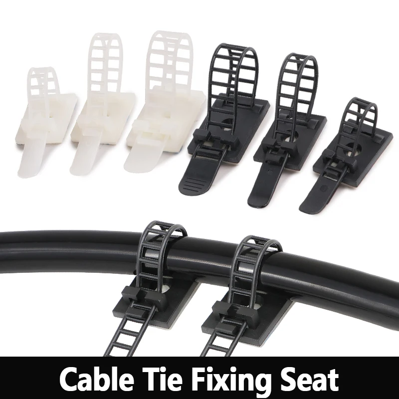 10Pcs CL-1 CL-2 CL-3 Cable Clips Self Adhesive Mount Wire Clamps Line Tie Fixed Adjustable Fasten Organizer Holder White Black