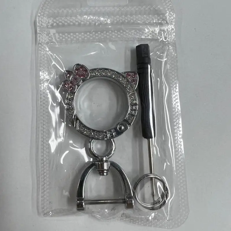 Sanrio Hello Kitty พวงกุญแจ Kawaii การ์ตูน KT แหวนแมว Horseshoe BUCKLE จี้อะนิเมะกระเป๋าเป้สะพายหลังซิปตกแต่งของขวัญ