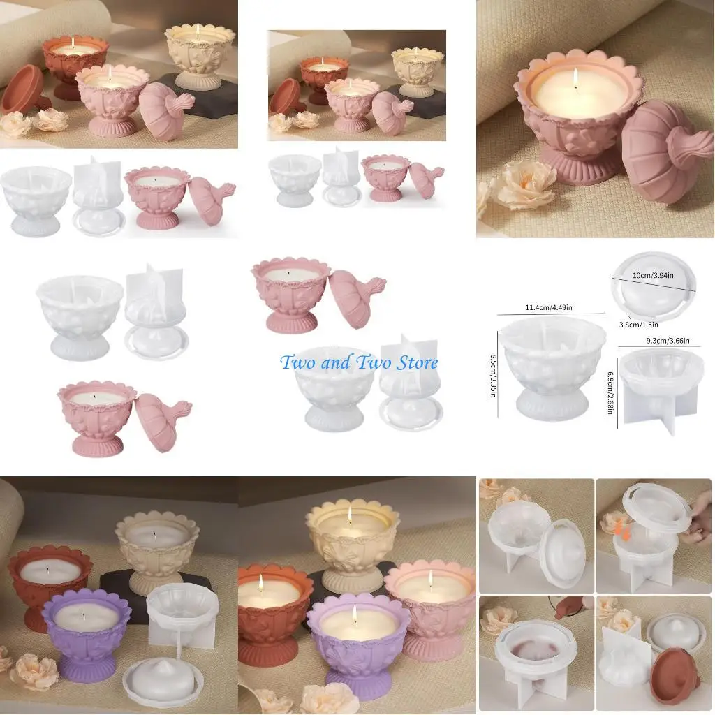 

HX6F Цветочный горшок Силиконовая форма Цветочный узор Коробка для хранения Гипс Бетонная форма Свеча