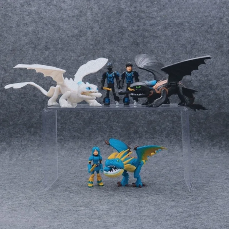 PVC Toothless Dragon Figurine Light Fury Sculpture Bionicle Night Furia Statue Anime Display Office Ornament Home Decoration