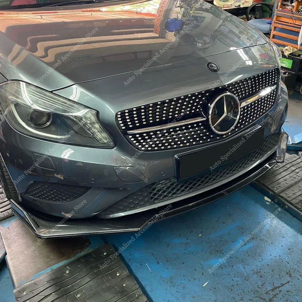 

For Mercedes W176 A Class Front Bumper Lip Spoiler Splitter Diffuser A180 A200 A220 A250 2012-2015 Pre-Facelift Basic Bodykits