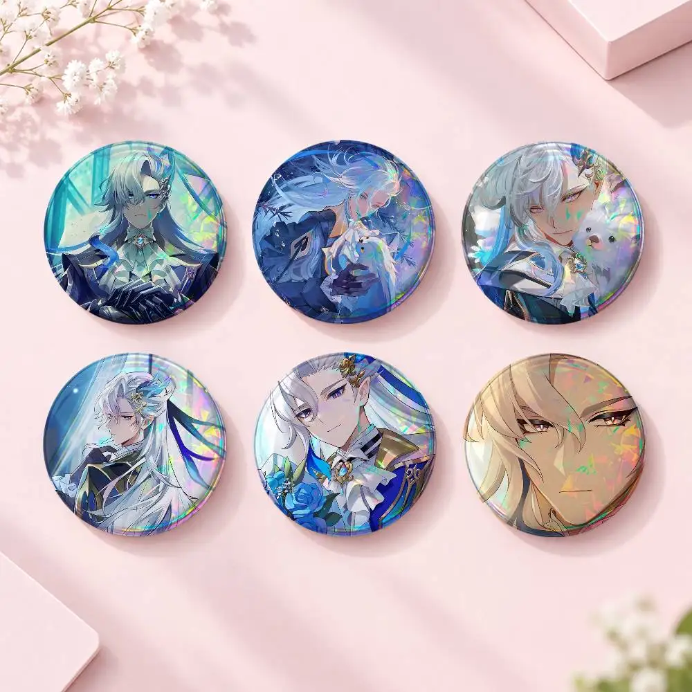 N-Neuv-illette Gens-hi Im-pact Creative Round Button Pins Badge Set Cartoon Anime Movie Music Pattern Brooches For Bags Jackets