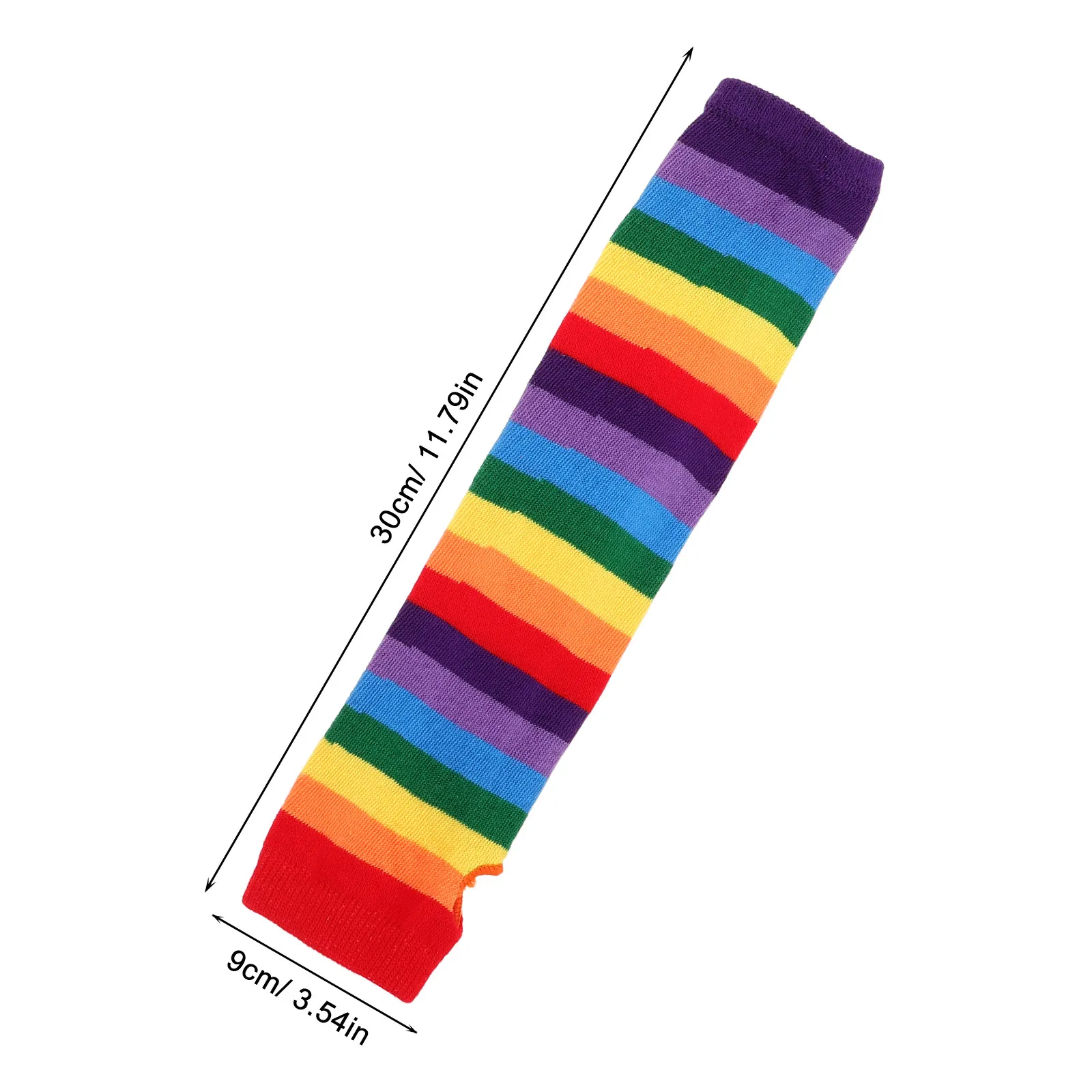 2Pairs Rainbow Gloves Fingerless Hand Knitted Soft Winter Gloves Breathable Costume Accessories for Women Teens