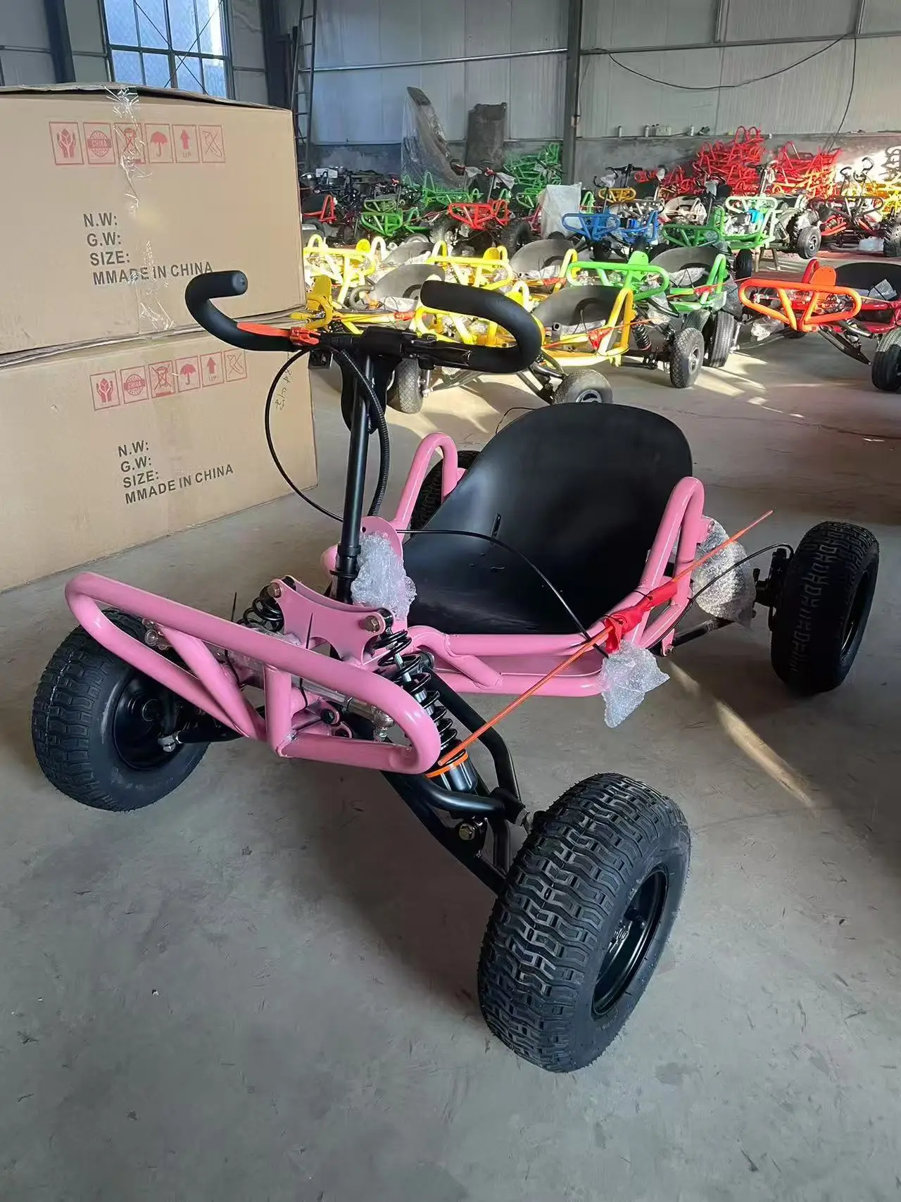 High Performance 90cc Drift Kart, 2-Stroke Chain Drive 6-Inch Tires Stable 35km/h Speed for Kids Adults All Terrain Racing Games