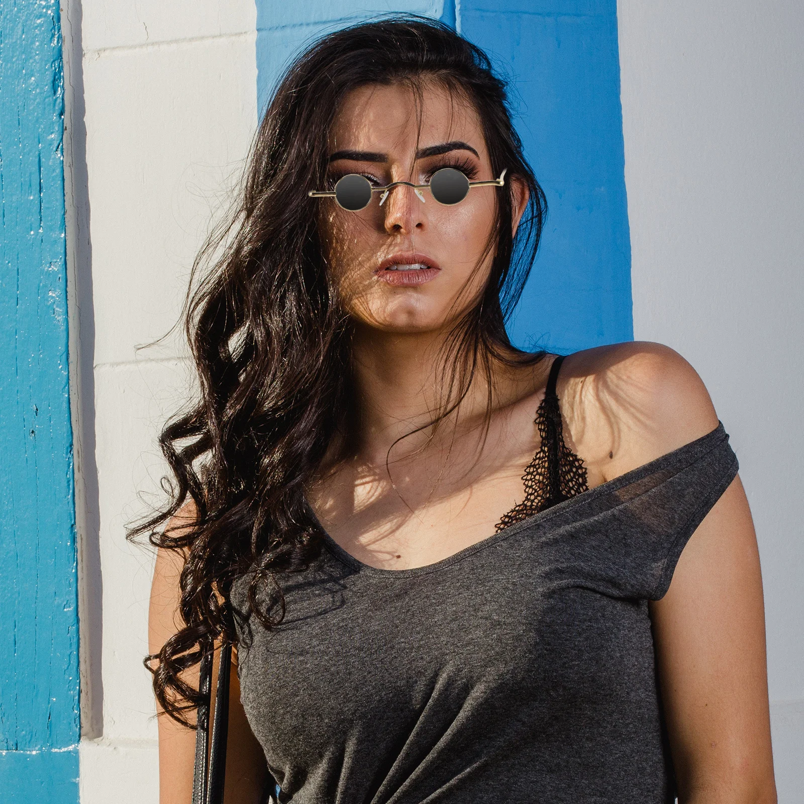 

Punk Round Sunglasses Uv Protection Metal Frame Vintage Circle Shades for Women Men Fashion Unisex Sun Glasses for Party Wedding