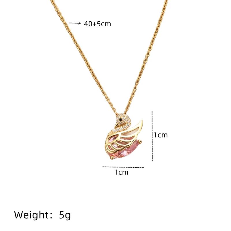 1 Pcs Luxury Cool Wind Animal Shape Gold Plated Copper Pendant With Stainless Steel Chain Combination Necklace