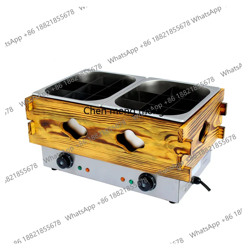 

Commercial Wooden Box Oden Cooking Machine Electric Heating Grid Skewer Spicy Hot Pot Equipment Desktop
