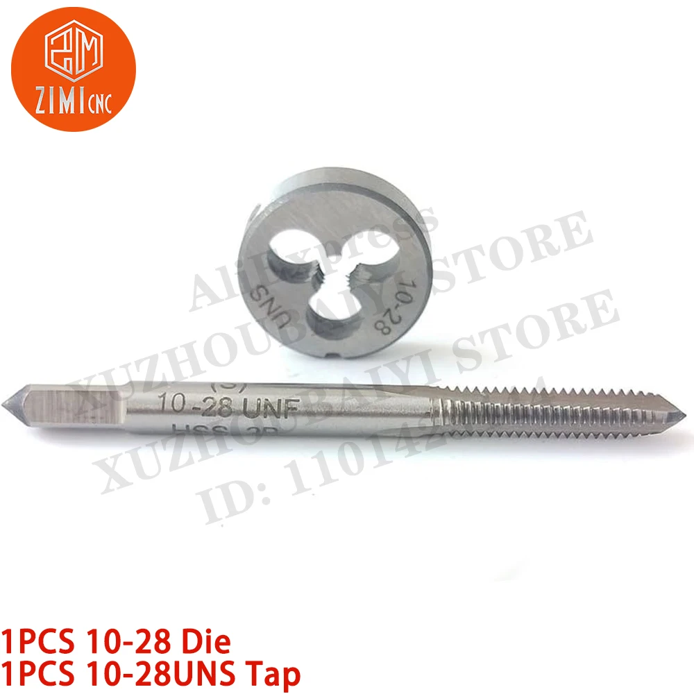 

1PCS 10-28 Die 1PCS 10-28UNS Tap Machine Thread Tap Round Thread Die Right Hand HSS Taper CNC tools metal lathe cutting tools