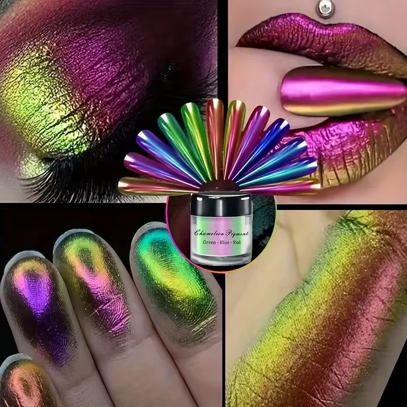 Chameleon Mirror Chrome Nail Powder Glitter Magic Color Shift Mica Pigment for Epoxy Resin Mold Dye Jewelry Making DIY Nail Art