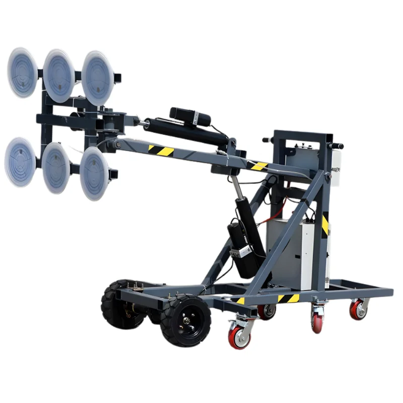 High Performance Multi-point Suction Cup Arrangement Glass Vacuum Lifting Cart Hydraulic Lifting Arm for Heavy Glass Panels