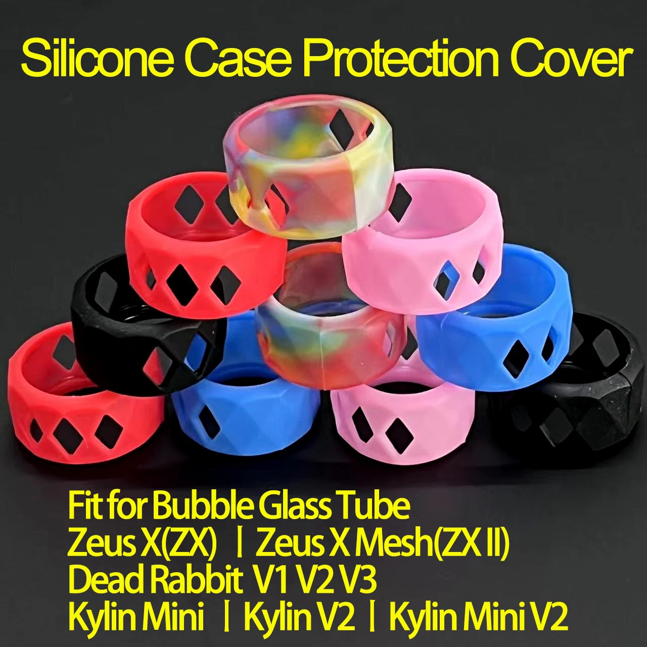 Zeus X Mesh Bulb Bubble Glass Tube Silicone Case Protection Non-slip Band Ring For ZX II Dead Rabbit V1 V2 V3 Tank Accessories