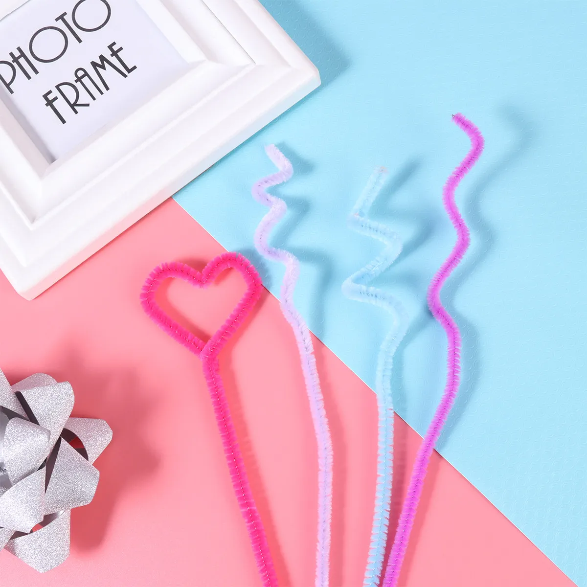 

150 шт. разноцветных синельных проволок (трубчатых чистящих трубочек) для поделок, декора на день рождения, свадьбу, праздники, творчества