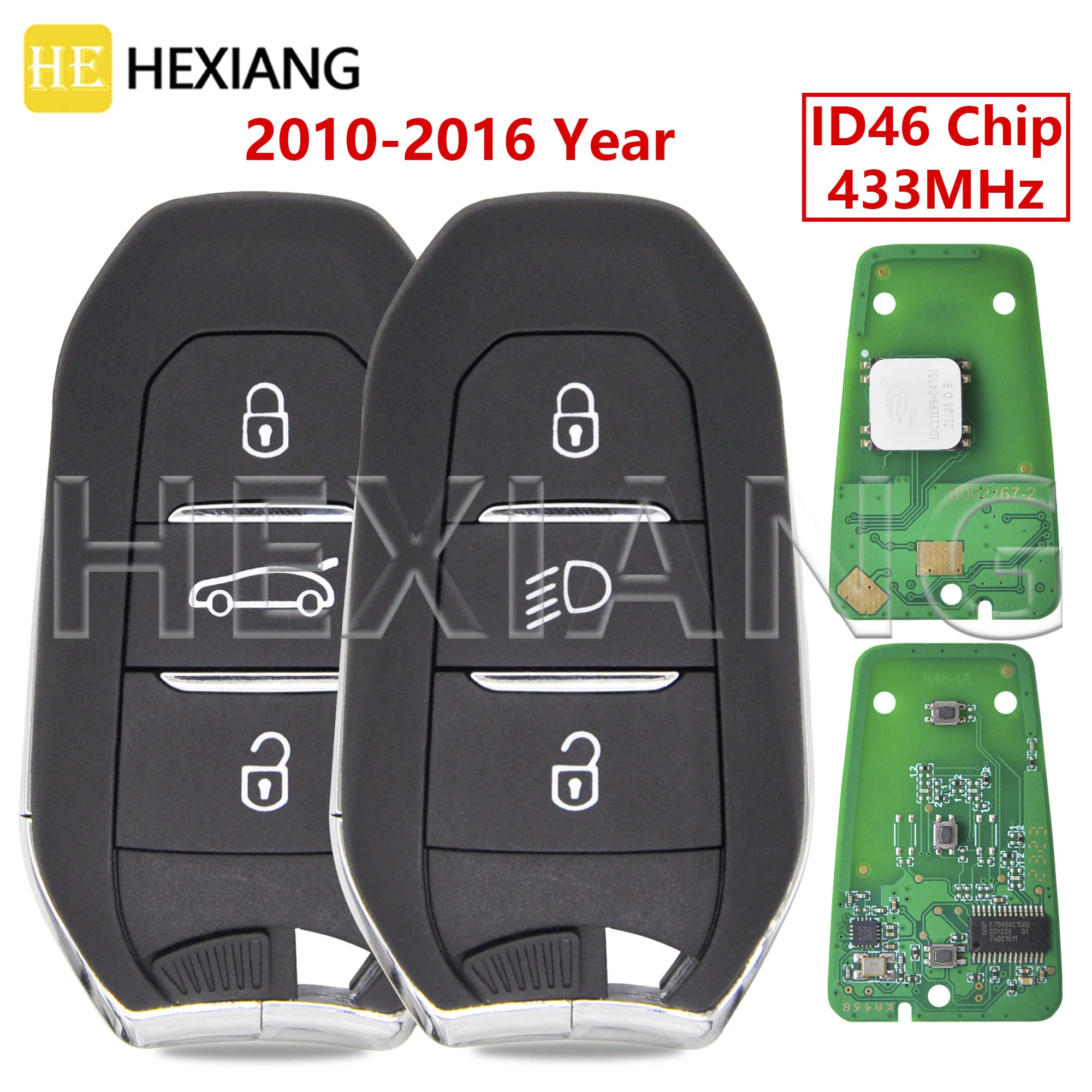 HE ID46 433MHz HU83/VA2 Keyless Go Car Remote Key 96742552ZD For Peugeot 308 508 2013-2016 Citroen Picasso C4 DS4 DS5 2010-2016