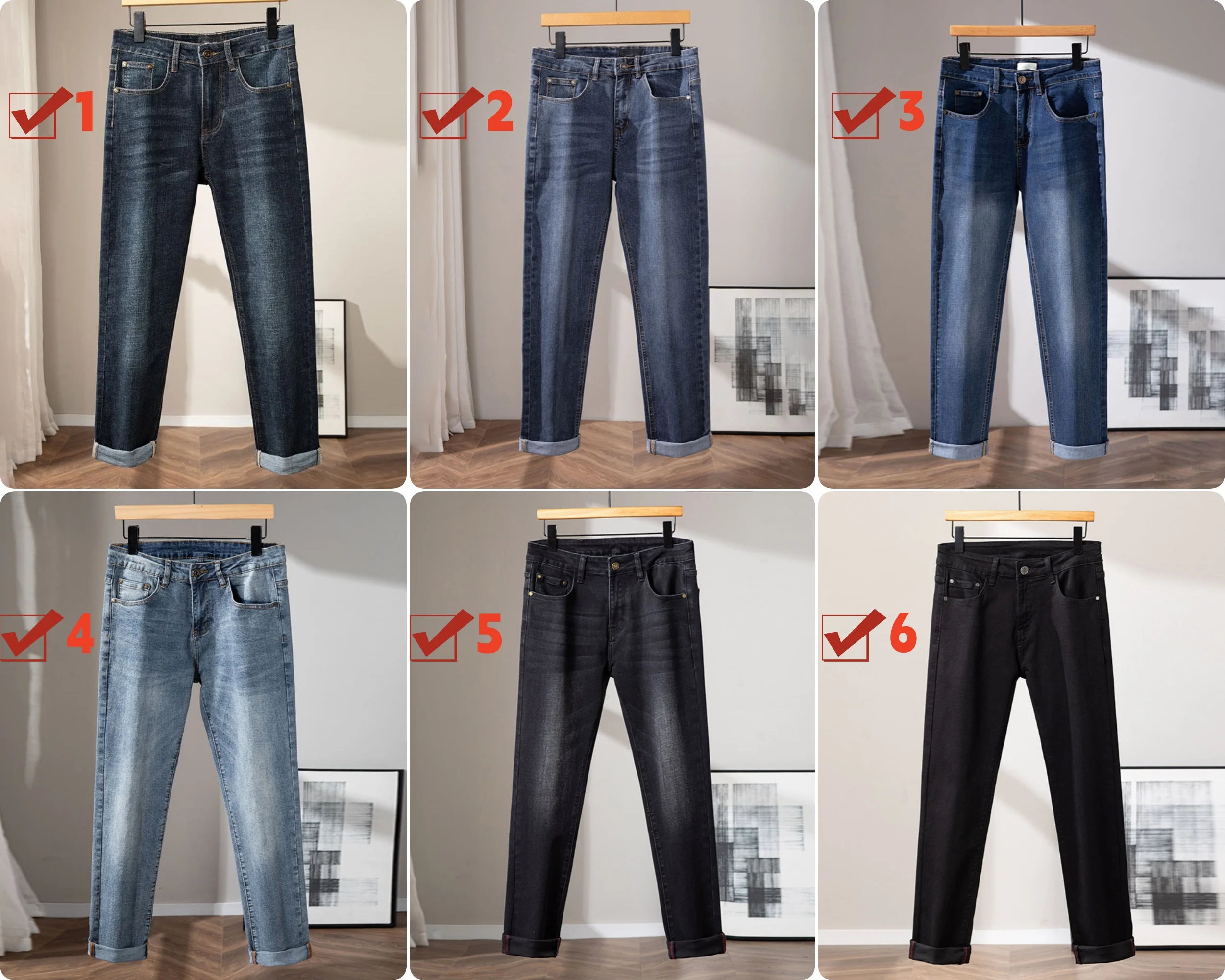 

Breathable Embroidered Blue Straight-leg Pants, Outdoor Big Size 29-40