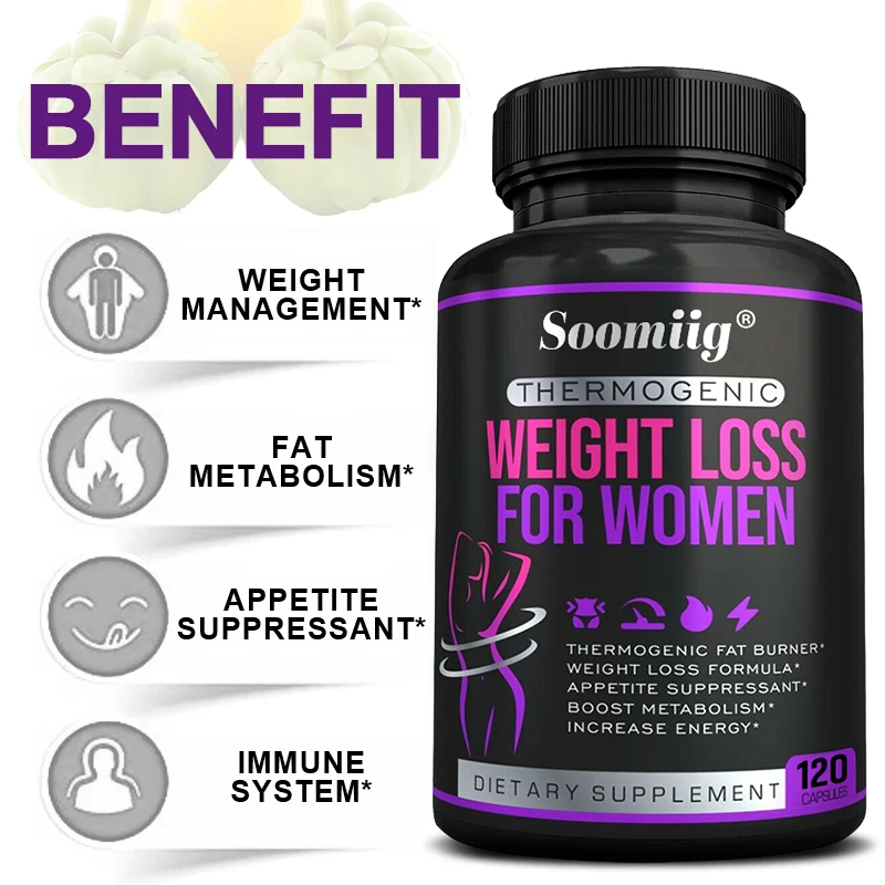 Thermogenic Fat Burner for Women, Natural Appetite Suppressant, Reduce Fat Accumulation, Digestion & Metabolism Support