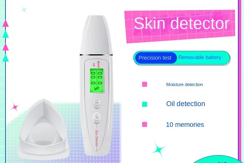 Skin moisture tester intelligent skin moisture and oil detection home beauty instrument handheld portable