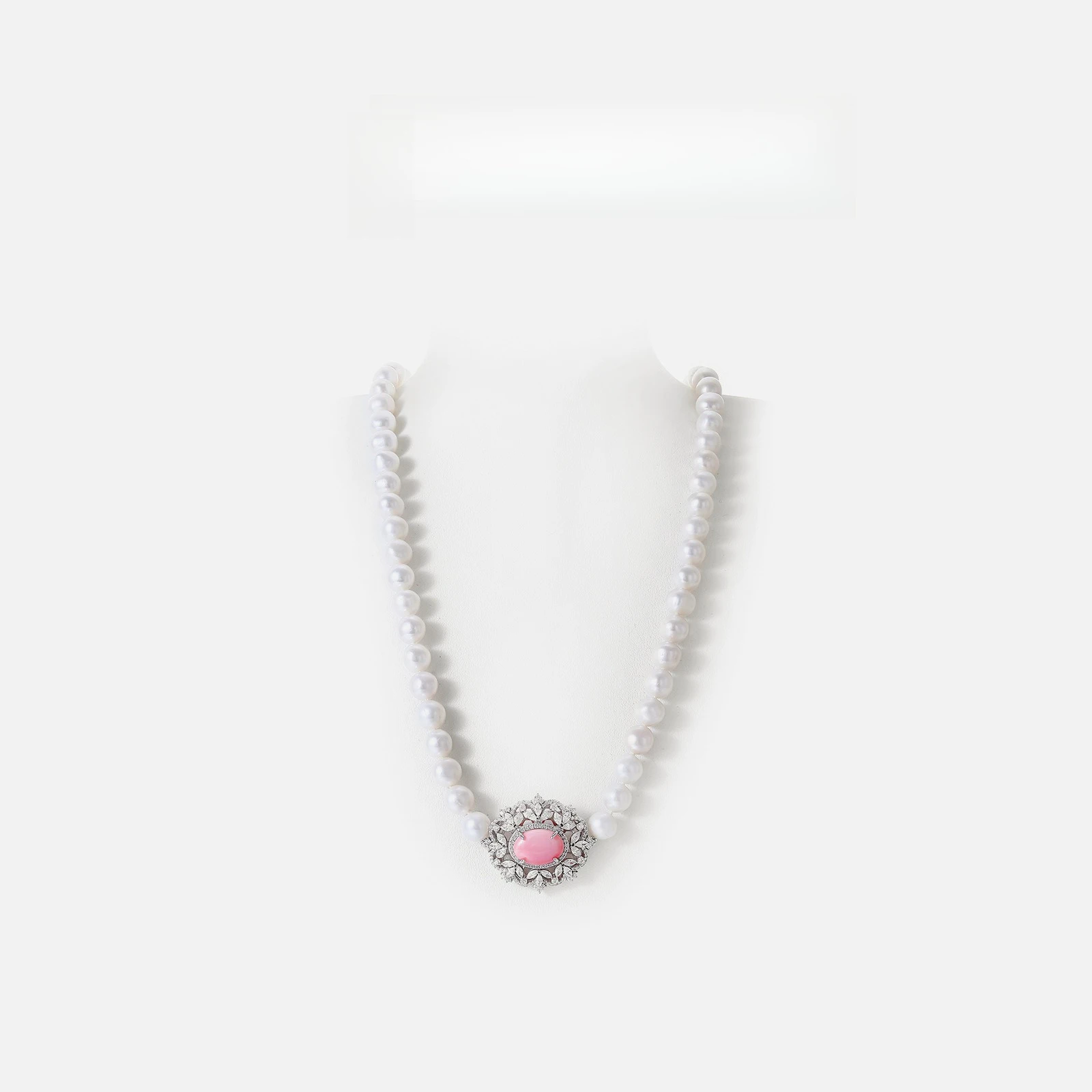 New S925 Silver Pearl Necklace Jewelry for Women's High Grade Electroplated Gold Plated High Carbon Diamond Wedding Jewelry