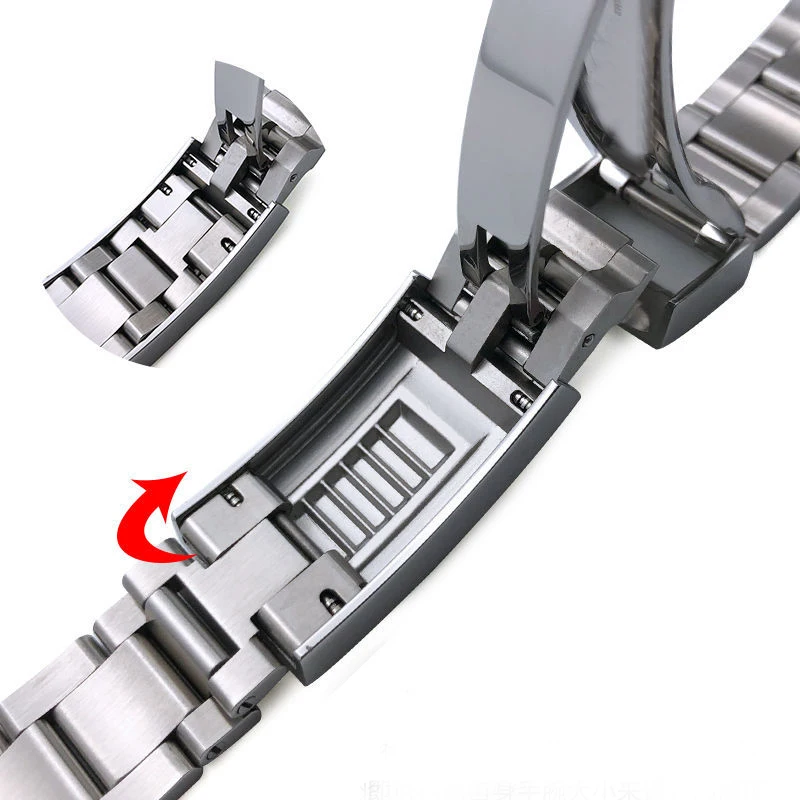 Watch Bracelet For Rolex SUBMARINER DAYTONA SUP GMT Men Fine-Tuning Pull Button Clasp Stainless Steel Watch Chain 20mm 21mm