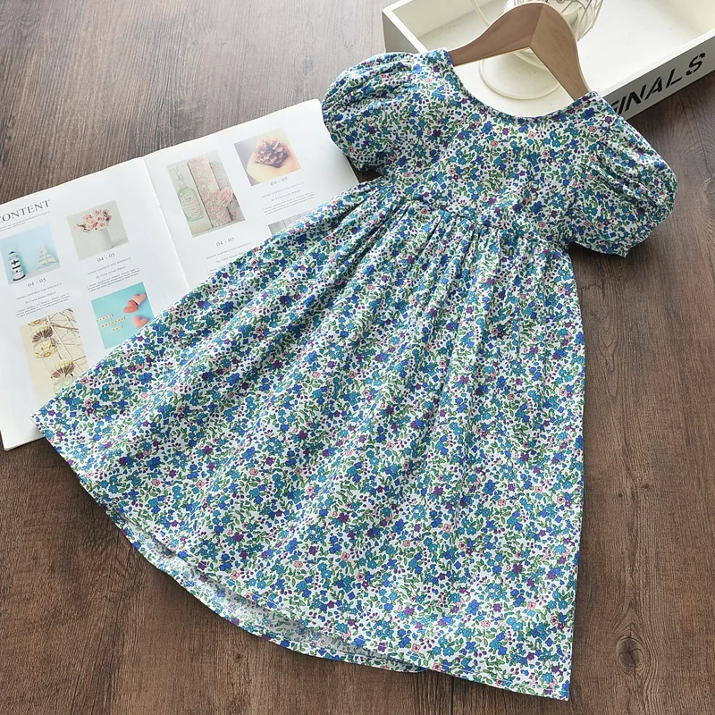 Bear Leader Girls Flowers Casual Dress 2023 New Summer Kids Floral Princess Dress Sweet Costumes Toddler Children Vestidos 3 7Y