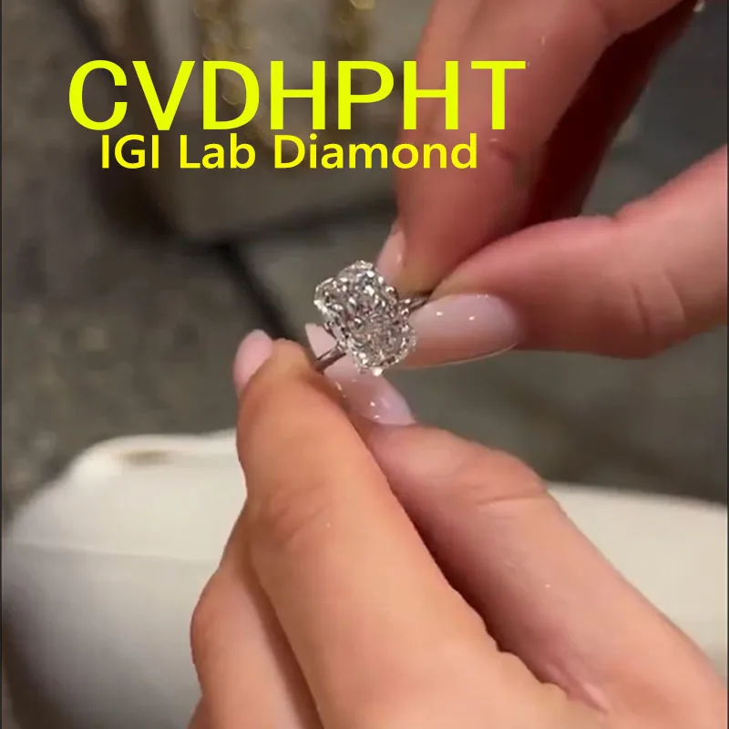 

Роскошное кольцо Au750 из чистого белого золота 18 карат, выращенное в лаборатории кольцо с бриллиантом IGI сияющая огранка D VS1, свадебное обручальное кольцо ﻿