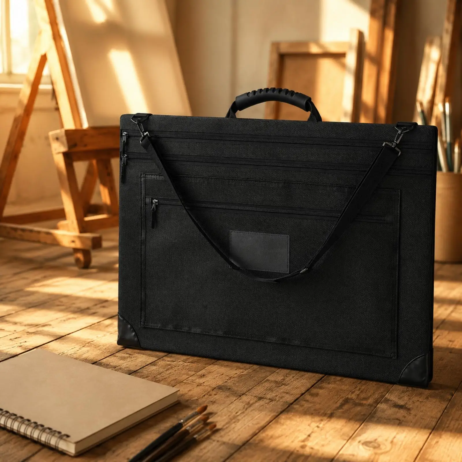 artist-carrying-case-lightweight-artist-portfolio-carrying-bag-art-portfolio-with-side-pocket-waterproof-tear-resistant