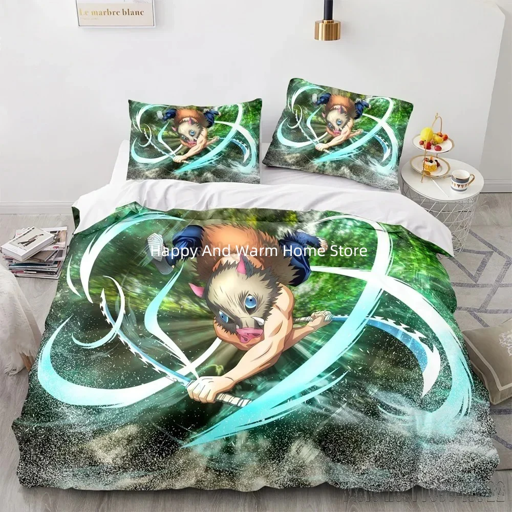 

2025 Demon Slayer Agatsuma Zenitsu Duvet Cover Set HD Comforter Cover for Boys Bedding Sets Bedclothes Bedroom Decor
