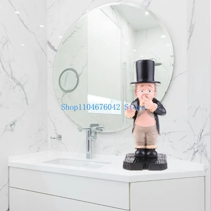 

5asd Pinching Nose Funny Gentleman Statue Toilet-Butler Ornaments Courtyard Decoration Statue Resin Figurine