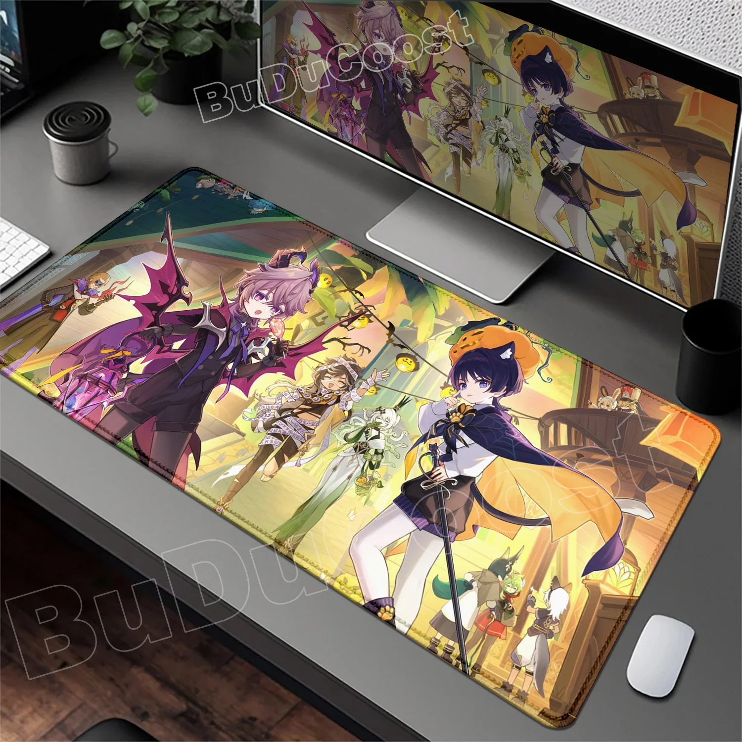

Anime Cute Wanderer Durin Mousepad Non-slip Rubber Gaming Genshin Impact Mouse Pad Keyboard Mat Computer Laptop Pad XXL Desk Mat
