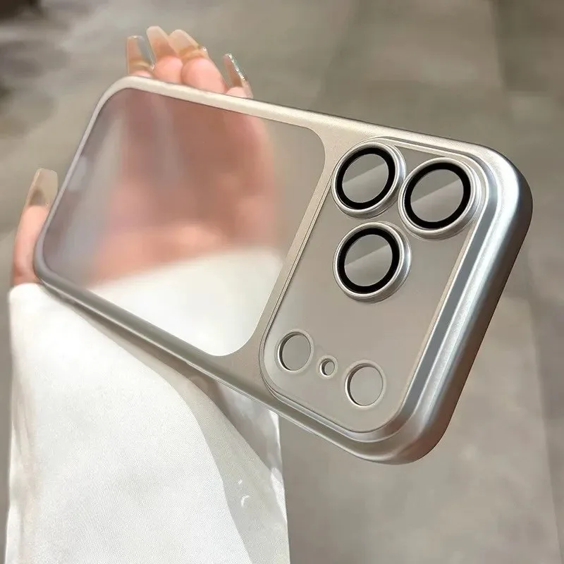 Luxuriöse Nano-Matt-Transluzente Hülle für iPhone 18 17 16 Plus 15 14 13 Pro Max mit Linsenschutz und Matter Rückseite, Hartschale – Detail 8