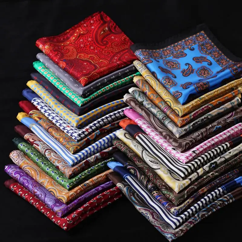 46 Colors Men's Handkerchief Floral Paisley Dot Hankies Hanky Business Pocket Square Chest Towel 25*25CM