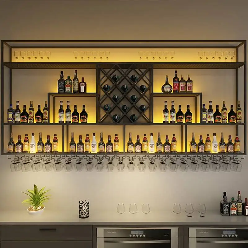 

﻿wall Lights Mounted Display Cabinet Space Saver Beer Nordic Modern Wine Rack Cabinet Liquor Home Arredamento Bar Furniture
