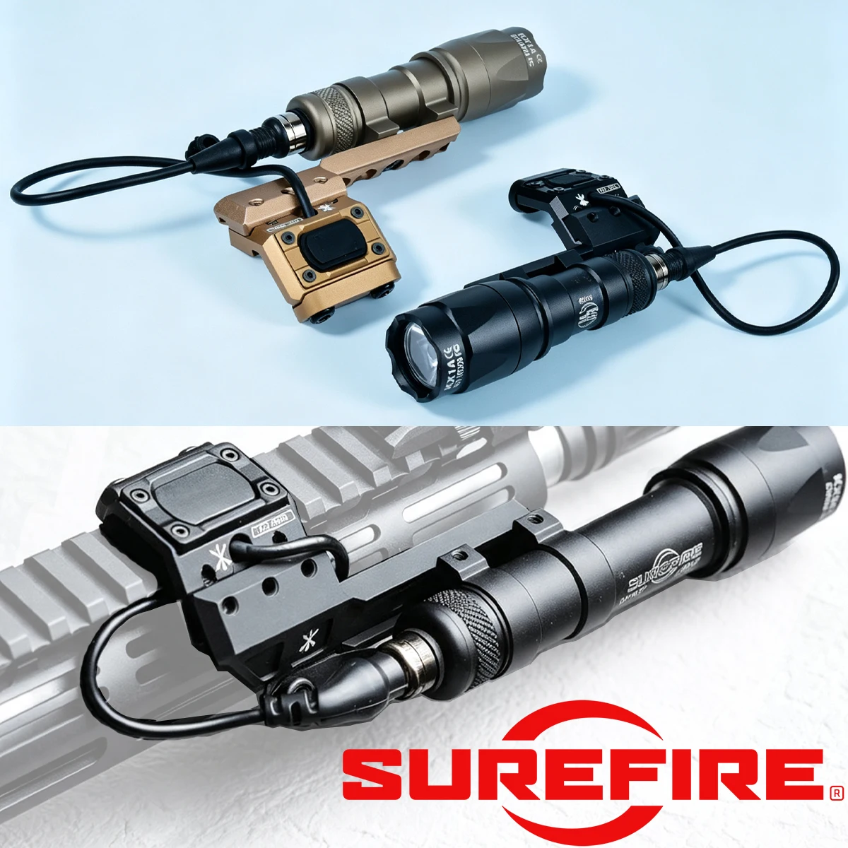 Lampe tactique Surefire M600 M300 UNITY avec support à double interrupteur, projecteur LED SF pour fusil AR15, lampe de poche pour airsoft.